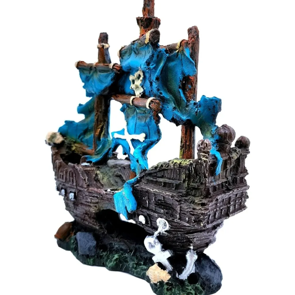 DOWNYPAWS - Bateau pirate décoratif pour aquarium