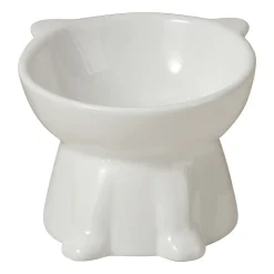 DOWNYPAWS - Bol en céramique en forme de chat avec angle d'inclinaison pour un nourrissage facile des chats