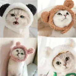 DOWNYPAWS - Bonnet d'hiver en peluche panda pour chiens et chats