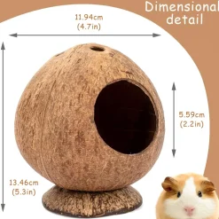 DOWNYPAWS - Boîte d'oiseau en coque de noix de coco pour la reproduction et la décoration type sur pied