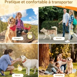 DOWNYPAWS - Bouteille d'eau pour chien pliable-grande bouteille jaune