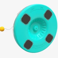 DOWNYPAWS - Canne à pêche pour chat-jouet plateau tournant pour chat et balle-jouet interactif avec boules d'herbe à chat, rose