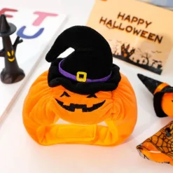 DOWNYPAWS - Chapeau de chat halloween-chapeau citrouille-m (longueur 37cm ​​largeur 9cm hauteur 9cm)