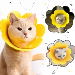 DOWNYPAWS - Collerette élisabéthain chat chien 2 pièces ajustable