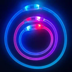 DOWNYPAWS - Collier lumineux rechargeable pour chien taille s : 30 cm de circonférence