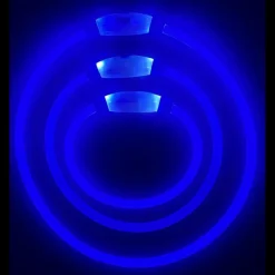 DOWNYPAWS - Collier lumineux rechargeable pour chien bleu taille l, circonférence 70 cm