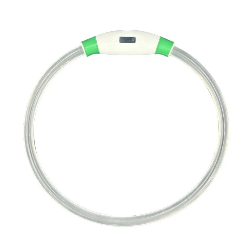 DOWNYPAWS - Collier lumineux rechargeable pour chien vert taille s : circonférence 30 cm