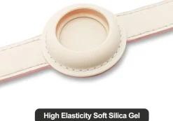 DOWNYPAWS - Collier traqueur gps pour chats et chiens - en cuir synthétique rose xs