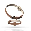 DOWNYPAWS - Collier traqueur gps pour chats et chiens - en cuir synthétique marron m