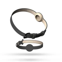 DOWNYPAWS - Collier traqueur gps pour chats et chiens - en cuir synthétique noir xs