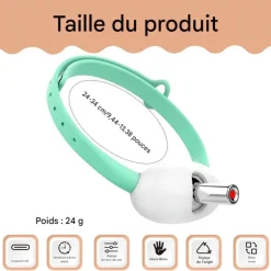 DOWNYPAWS - Colliers pour animaux de compagnie-deux colliers pour chat avec laser-rose + vert