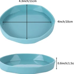 DOWNYPAWS - Gamelles à eau - lot de 4, motif dragon barbu, peu profond et plat, plastique