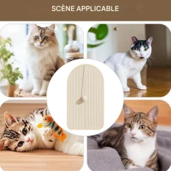 DOWNYPAWS - Griffoir pour chat-tapis à griffespour chat avec balle-55*30cm