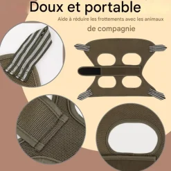 DOWNYPAWS - Hamac pour chat-toilettage pour animaux de compagnie-vert olive-empêcher l'évasion