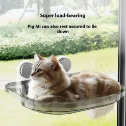 DOWNYPAWS - Hamac transparent pour chat avec ventouse - nid de couchage suspendu, grand surface & super porteur