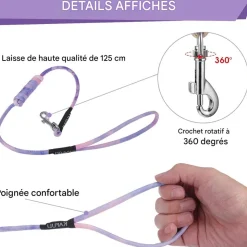 DOWNYPAWS - Harnachement et laisse pour chat m