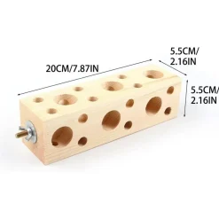 DOWNYPAWS - Jouet à mâcher - en bois de pin, avec trous, durable