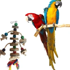 DOWNYPAWS - Jouet à mâcher perroquet - perles en bois colorées