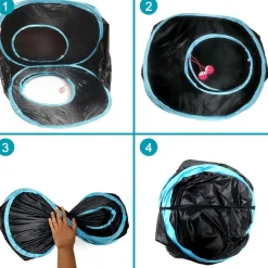 DOWNYPAWS - Jouet tunnel tente pour chatpliable