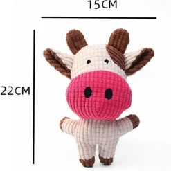 DOWNYPAWS - Jouets en peluche pour chiens-forme de vachejouets à mâcher - 22 x 15 cm