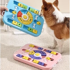 DOWNYPAWS - Jouets pour chiens mangeoire-jeu d'intelligence pour chien rose-35*29*3.8cm