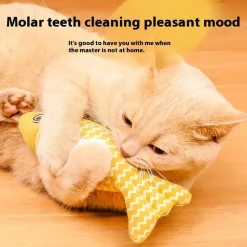 DOWNYPAWS - Jouets pour chats: simulation d'herbe à chat poisson teaser dentition