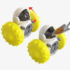 DOWNYPAWS - Jouets pour chiens-fuite de nourriture-forme de roue de gobelet jaune