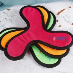 DOWNYPAWS - Jouets pour chiens-frisbee pour chien boomerang 2 articles-jaune + rouge