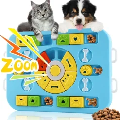 DOWNYPAWS - Jouets pour chiens mangeoire-jeu d'intelligence pour chien bleu-35*29*3.8cm