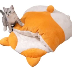 DOWNYPAWS - Lit de chat et de chien style corgi-65*53*12cm