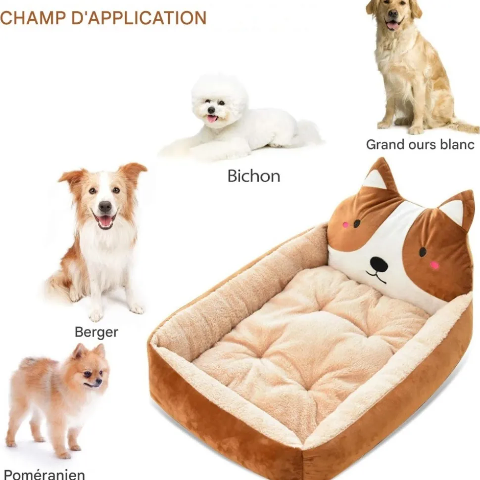 DOWNYPAWS - Lit pour chien brun