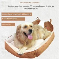 DOWNYPAWS - Lit pour chien brun