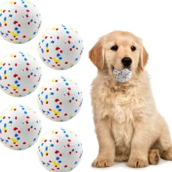 DOWNYPAWS - Lot de 6 balles jouets pour chien 6.3cm-jouets interactifs à haute élasticité