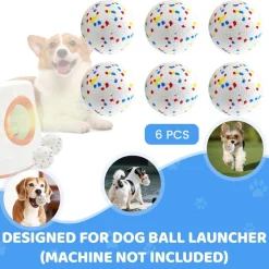 DOWNYPAWS - Lot de 6 balles jouets pour chien 6.3cm-jouets interactifs à haute élasticité
