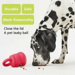 DOWNYPAWS - Mangeur lent de chien en silicone médical certifié fda rouge clair