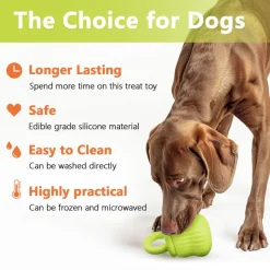 DOWNYPAWS - Mangeur lent de chien en silicone médical certifié fda vert clair