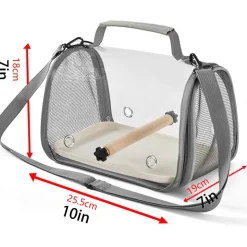 DOWNYPAWS - Sac transport oiseau - pliable, perchoir inclus