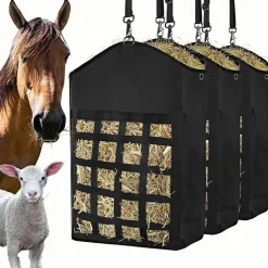 DOWNYPAWS - Sacs à foin - alimentation lente, qualité supérieure, oxford, avec filets à foin avant