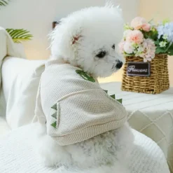 DOWNYPAWS - T - shirt col rond, style dinosaurus, pull de sport pour chien (printemps - été)