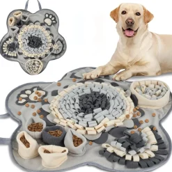DOWNYPAWS - Tapis à lécher pour chiens-jouets pour chiens-gamelles slow food-gris