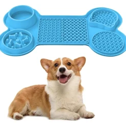 DOWNYPAWS - Tapis à lécher pour chiens bleu