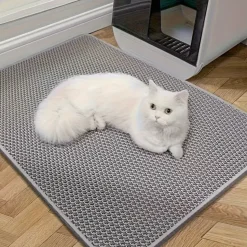 DOWNYPAWS - Tapis anti-éclaboussures et anti-taches pour litière pour chat 40*50cm