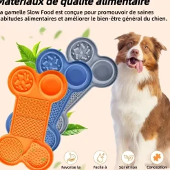 DOWNYPAWS - Tapis antifuite - 6 en 1 slow feeder gamelle