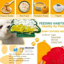 DOWNYPAWS - Tapis de léchage silicone pour chien et chat - arbre de noël