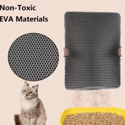 DOWNYPAWS - Tapis de litière pour chat gris foncé 45*60cm