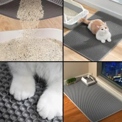 DOWNYPAWS - Tapis de litière pour chat gris foncé 45*60cm