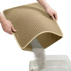 DOWNYPAWS - Tapis de litière pour chat kaki 40*50cm