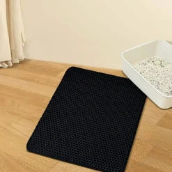 DOWNYPAWS - Tapis de litière pour chat noir 40*50cm
