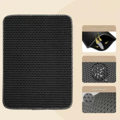 DOWNYPAWS - Tapis de litière pour chat noir 40*50cm