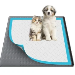 DOWNYPAWS - Tapis d'entraînement en silicone pour chiens et chats - 61 x 61 cm - anti - éclaboussures - livré avec quatre clips